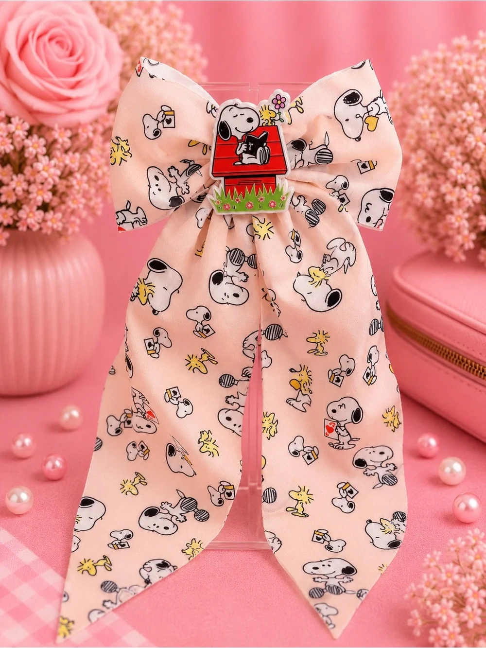 Peanuts Snoopy Pink Bow Hair Clip for Kids